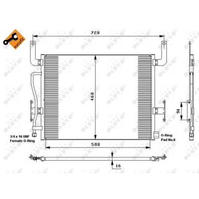 Imagen de NRF EASY FIT 35655 Condensador con junta anular 580