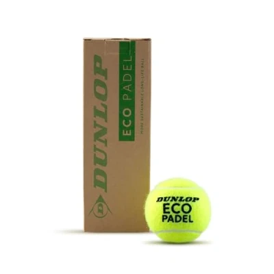 Imagen de Dunlop Eco Padel (sin presión) Pelotas de pádel para Clubes, Entrenadores y Jugadores recreativos (Lata 1x3)