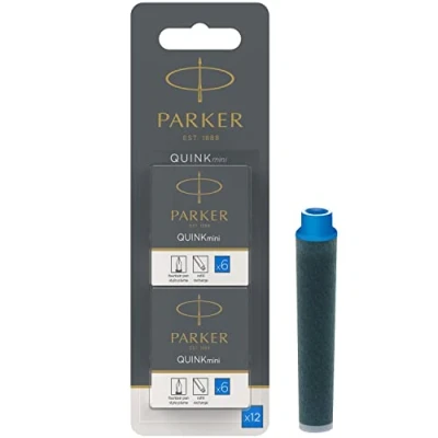 Imagen de Parker Quink recambios para plumas estilográficas, cartuchos cortos, tinta azul lavable, paquete de 2 נ6