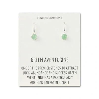 Imagen de Pendientes colgantes de aventurina verde con tarjeta cita