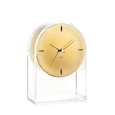 Imagen de Kartell Air du Temps Reloj de Mesa, Transparente, Plástico, Cristal Oro, 21.5 x 8 30 cm