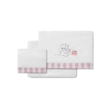 Imagen de Juego de Sabana Coralina para Cuna 60x120cm, Triptico Invierno bebé (BCO/Rosa)