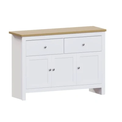 Imagen de Vida Designs Arlington Unidad de TV Cosmo, Madera ingeniería, Blanco y Roble, H 82 x W 117 D 35 Cm