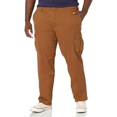 Imagen de Amazon Essentials Pantalón corto cargo, elástico y de corte clásico (disponible en tallas grandes largos especiales) Hombre, Marrón Claro, 34W / 28L