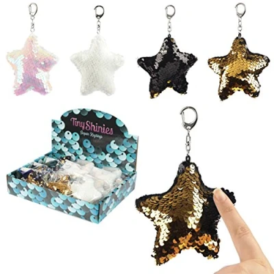 Imagen de Puckator Llavero de Estrella Lentejuelas, Mixto, Star Height 10cm Width 9.5cm Depth 4cm Total 14cm