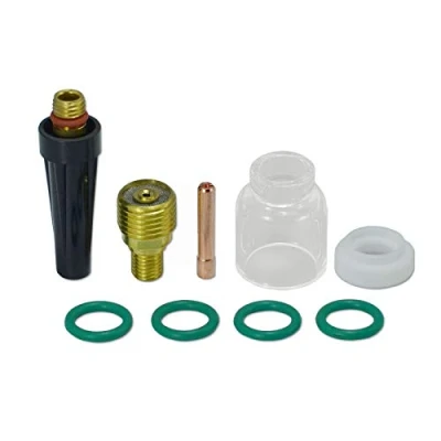 Imagen de RIVERWELD TIG Lente de gas 45V43 Cuerpo la Boquilla 1,6mm 13N22 No.6 Copa vidrio Cuarzo trasera media Aisladores 598882 DB SR WP 9 20 25 Kit Antorcha 9pk