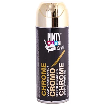 Imagen de Pintura spray efecto cromo PINTYPLUS ART &amp; CRAFT520cc oro C151 400 ml (Paquete de 1)