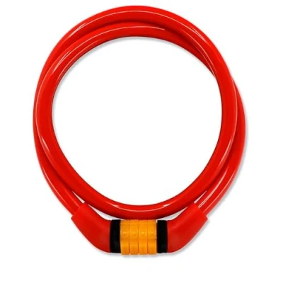 Imagen de Crazy Safety Candado de Bicicleta Código Resistente a la Intemperie Fácil Usar cable acero para Bicicletas Niñas y Niños Accesorios (Rojo)