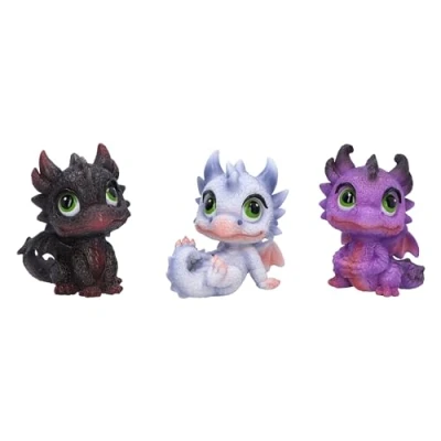 Imagen de Nemesis Now Little Hordlings (Juego de 3) 7 cm, Resina, Morado, Figura dragón, Adorno dragón artículos Regalo coleccionables Fundido en la Mejor Pintado a Mano por