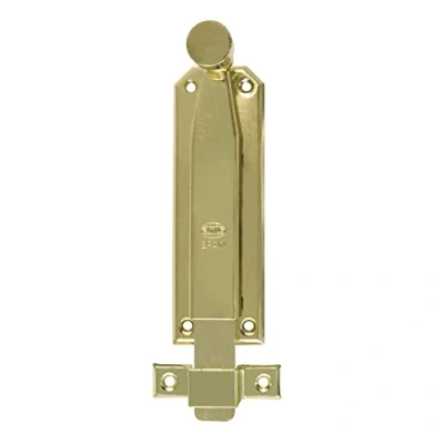 Imagen de Amig Pasador De Sobreponer para Puertas Mod.310 Pestillo Seguridad Dorado Colocar Horizontal o Vertical Zamak con Acabado Latonado Medidas: 200 x 38 mm