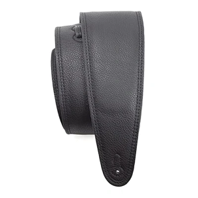 Imagen de Perri&#039;s Leathers Ltd. Correa de guitarra Cuero Acolchado Negro Ajustable Para guitarras acústicas/bajas/eléctricas Fabricada en Canadá (BM35PD 7133)
