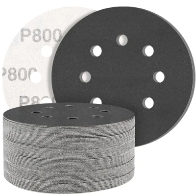 Imagen de STEBRUAM Discos de lija 125mm,50 Piezas Hook and Loop Papel Abrasivos carburo silicio 800 Granos para Lijadora Orbital Excéntrica