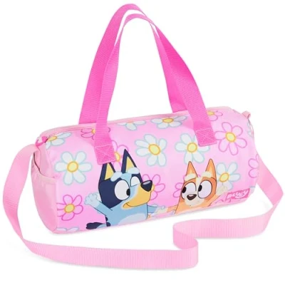 Imagen de Bluey Bolsa de Deporte para Niños, Viaje con Correas Ajustables (Rosa)