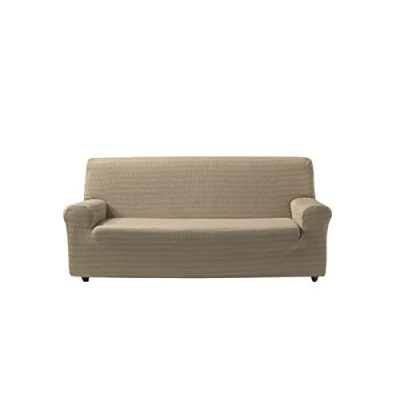 Imagen de Estoralis Z51 Protector Cubresofá Bielástico Adaptable Jacquard Funda Sofá 2 Plazas, Color Crudo