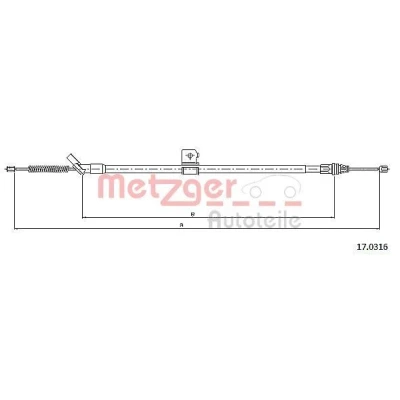 Imagen de METZGER 17.0316 Cable de Freno Mano Atrás izquierda 1672/1505 COFLE