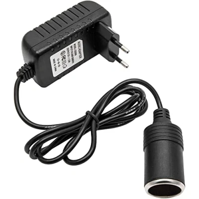 Imagen de Riloer convertidor de corriente, 240 V CA a 12 CC 2A Adaptador Toma encendedor cigarrillos Enchufe la UE