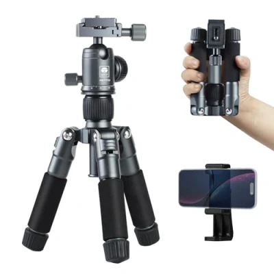 Imagen de SIRUI Mini Trípode para Cámara con Rótula de Bola 360 Aleación Aluminio 20&quot;/ 50cm, Soporte Mesa DSLR, Cámara, Teléfono, Cargado hasta 22libras AM TT50