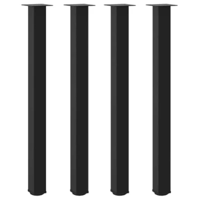 Imagen de vidaXL Patas para mesa de bar (4 unidades), color negro, 110 112 cm, acero