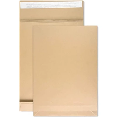 Imagen de Netuno 250 sobres plegables marrones DIN B4, x 353 mm, capacidad de 130 g, autoadhesivos, sin ventana, B4 con pliegue en la parte inferior,