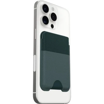 Imagen de OtterBox Symmetry Cactus Leather MagSafe Wallet, Portafolio Suave al Tacto con 2 3 Ranuras para Tarjetas de crédito, Fuerte fijación MagSafe, Compatible iPhone, Verde