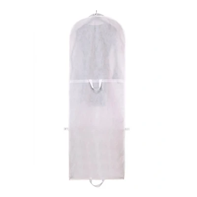 Imagen de TUKA Transpirable Funda de ropa, 180 cm x 65 Bolsa Ropa Protector para vestidos novia o fiesta, trajes, abrigos. 2 accesorios bolsillos, portatrajes, blanco, TKB1001 white