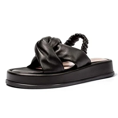 Imagen de L37 HANDMADE SHOES Places de natación, Sandalia Mujer, Negro, 40 EU