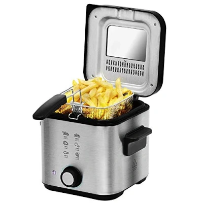 Imagen de Freidora Cecotec CleanFry Infinity 1500, 1.5 litros, 900W, Antiadherente, Filtro OilCleaner, Inox