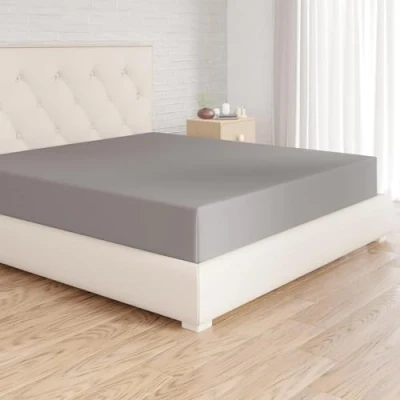 Imagen de Amazon Basics Sabana Bajera Ajustable, 90 x 190 30 cm, de Poliéster Microfibra, Gris Oscuro