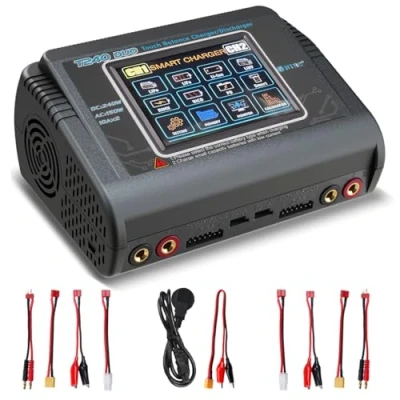 Imagen de Cargador LiPo HTRC T240, de Batería RC para Lipo/Lilon/Life/LiHV/NiMH/NiCD/PB/Batería Inteligente, AC 150W DC 240W 10A Touch Control