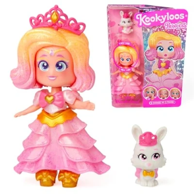 Imagen de KOOKYLOOS Serie Princess,Dream Wonderland Muñeca Coleccionable de la Princess.Contiene muñeca,Conjunto Ropa y Zapatos temática Princesa,Accesorio Mascota.¡1 muñeca, 3 Caras Diferentes!