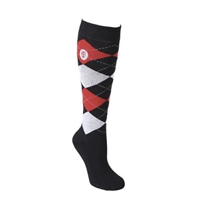 Imagen de Covalliero Brescia Calcetines de equitación para Mujer, Talla 37 39, Color Azul Oscuro y Rojo