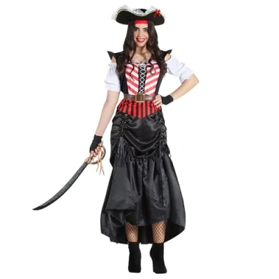 Imagen de Boland disfraz de Pirata Grace para mujer, 5 piezas, fiestas tematicas, Halloween o carnaval, marinera