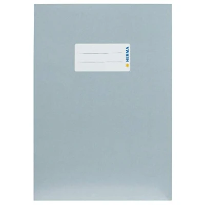 Imagen de HERMA 19771 Funda para cuaderno A5 de cartón gris, con campo rotulación papel estable y extra fuerte, protector cuadernos escolares, colores