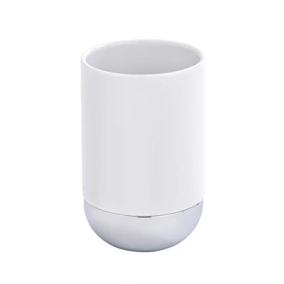 Imagen de WENKO 21646100 Portacepillos Melfi Soporte de Cepillo Dientes para y Pasta Dientes, cerámica, 7.2 x 11 cm, Color Blanco