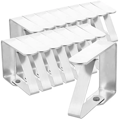Imagen de com four® Abrazadera de Mantel Premium 16x Abrazaderas Mesa Acero Inoxidable a Prueba Herrumbre para Interior y Exterior