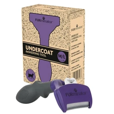 Imagen de FURminator deShedding Tool M L, Cepillo para Gatos de Primera Calidad medianos y Grandes Eliminar el subpelo, Embalaje reciclable