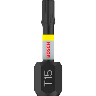Imagen de Bosch Professional 2 puntas de atornillar Impact Control T15, 25 mm, vástago hexagonal, Pick and Click, accesorios taladro impacto