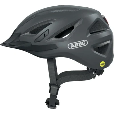 Imagen de ABUS Urban I 3.0 MIPS Casco de Bicicleta con protección contra Impactos, luz Trasera, Visera y Cierre magnético para Hombre Mujer Gris, Talla L