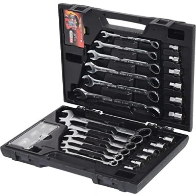 Imagen de KS TOOLS 503.4960 Juego de llaves poligonales y boca trinquete 72 19, 8 Acero cromo vanadio norauto, oscaro, mister auto