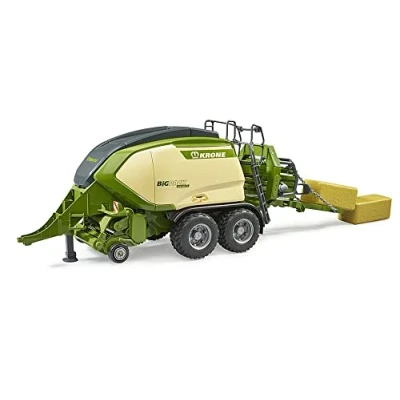 Imagen de bruder 02033 Krone Big Pack 1290HDP VC con 2 pacas cúbicas 1:16 Agricultura, empacadora, granja, trabajo en el campo, accesorios para tractores, remolque, paja, empacadora de heno