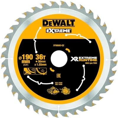 Imagen de DeWalt DT99563 QZ Hojas para sierra circular portátil XR Extreme Runtime, 190 x 30 mm, 36D 25º