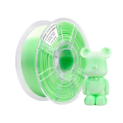 Imagen de iBOSS filamento PLA+ 1,75 mm, gradiente de seda dos colores verde y blanco, para impresora 3D PLA Plus, 1 kg, impreso 3D, precisión dimensional +/ 0,02 mm