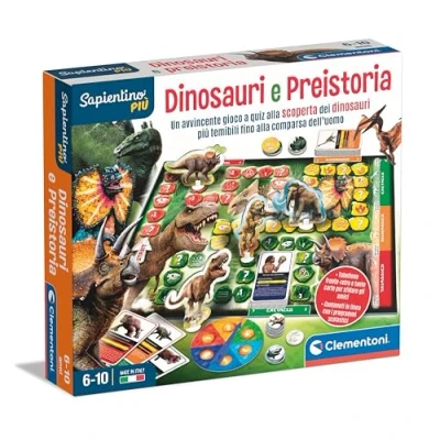 Imagen de Clementoni Sapientino più prehistoria Educativo de 6 años, Mesa para niños, Juego, cuestionarios sobre Dinosaurios, Fabricado en Italia, Color Italiano (16599)