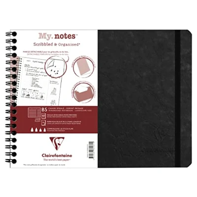 Imagen de Clairefontaine 782461C Age Bag My.Notes cahier reliure intégrale à marge détachable 25x19cm 120p détach. ligné noir