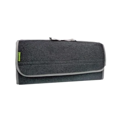 Imagen de Sakura SS5233 Organizador para Maletero de Coche y Otros Vehículos, Tamaño Grande, 50 x 23 15 cm, Tapa Abatible, con Velcro, Asa Transporte, Material Alfombra, Color Gris Oscuro