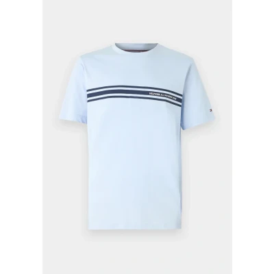 Imagen de Tommy Hilfiger Central Chest Stripe TEE Camiseta estampada, Hombre, Talla: Small, Breezy blue