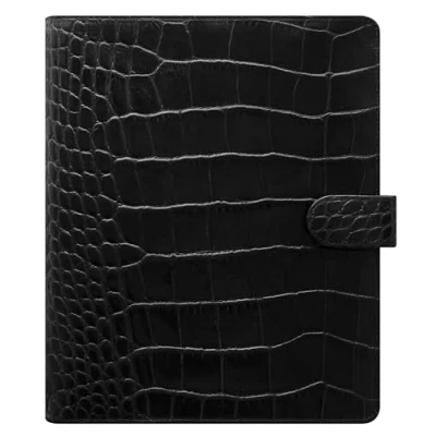 Imagen de Filofax Organizador de cocodrilo clásico A5, color ébano