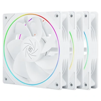 Imagen de Thermalright TL S12RW X3 Ventilador de procesador, 120 mm, blanco, para computadora, Fine Aperture ARGB Halo, PC, velocidad 1500 RPM