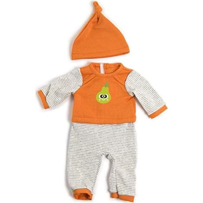 Imagen de Miniland Pijama Frio Naranja Rayas Vestido para muñecos de 40cm, Color, 38 40 Cm 31552