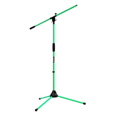 Imagen de Audibax Ayra 10 Green Soporte para Micrófono de Suelo con Brazo Regulable y Clip Pie Base Trípode Diseño Plegable Ajustable en Altura